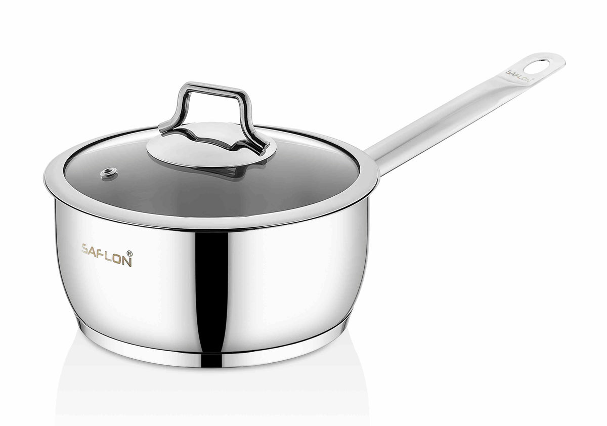 Titanium Pro Nonstick 2-Qt Sauce Pan with Tempered Glass Lid – Saflon