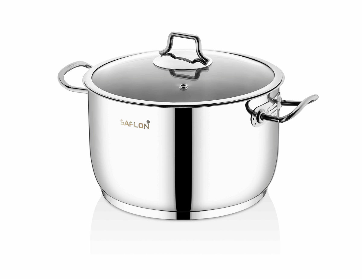 Calphalon 6 Qt Cooking Stainless Steel Stock Pot With Glass Lid 806 Heavy 