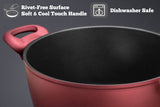 Titanium Nonstick 4-Quart Saute Pot with Tempered Glass Lid (Red)