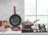 Titanium Nonstick 4-Piece Pan Set Red