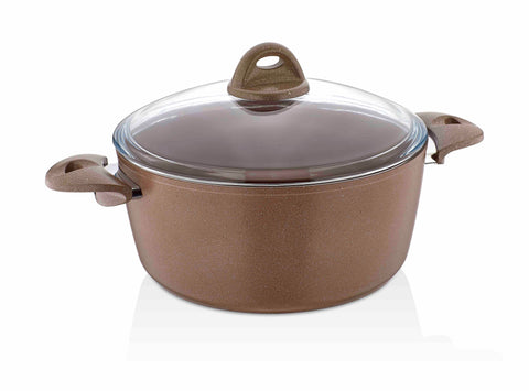 Granitline Nonstick 6-Qt Stock Pot with Tempered Glass Lid