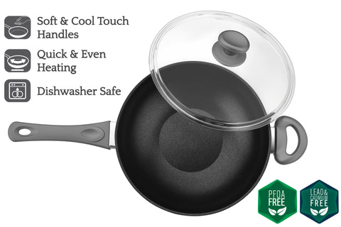 Pure Titanium Wok,Kitchen Cookware,Uncoated Non-stick Pan Frying